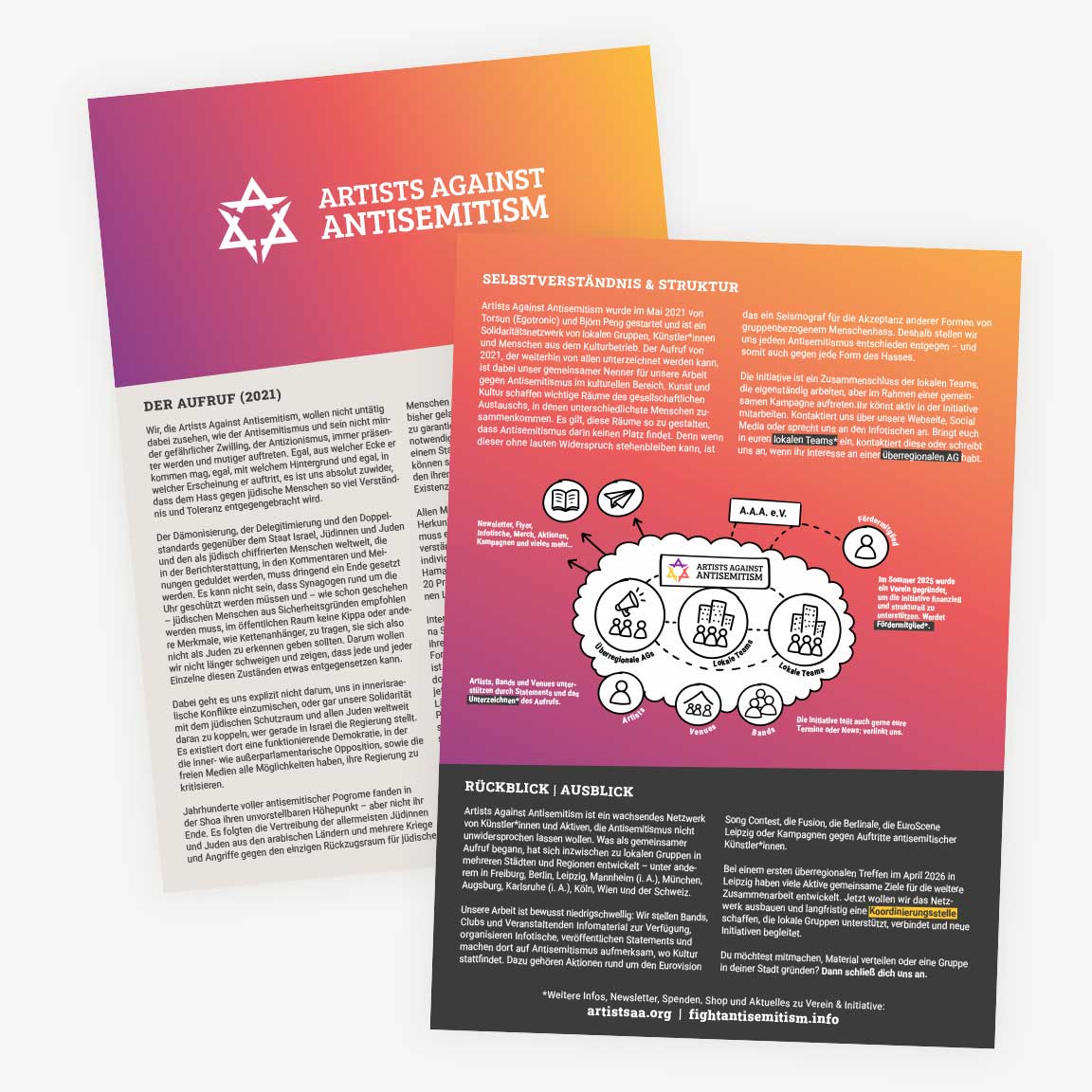 Falzflyer (20er-Pack) „Artists Against Antisemitism" (2026)