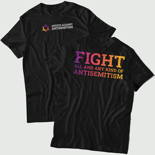 T-Shirt FIGHT ALL AND ANY KIND OF ANTISEMITISM (schwarz)